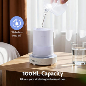 Devanti Ultrasonic Aroma Diffuser Aromatherapy 100ml LED Lights Iron Humidifier Forest - SportZone.co.nz