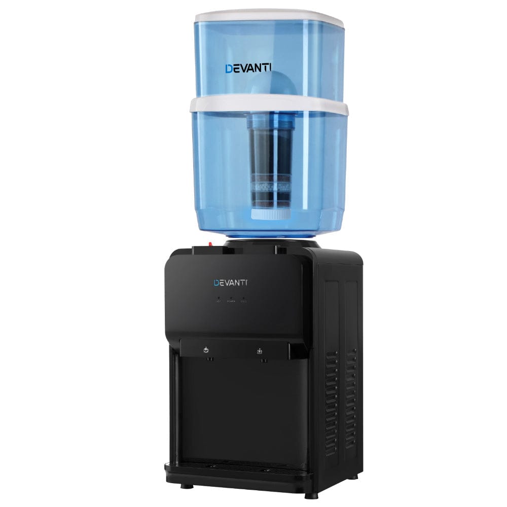 Devanti Water Cooler Dispenser Bench Top 22L Black - SportZone.co.nz