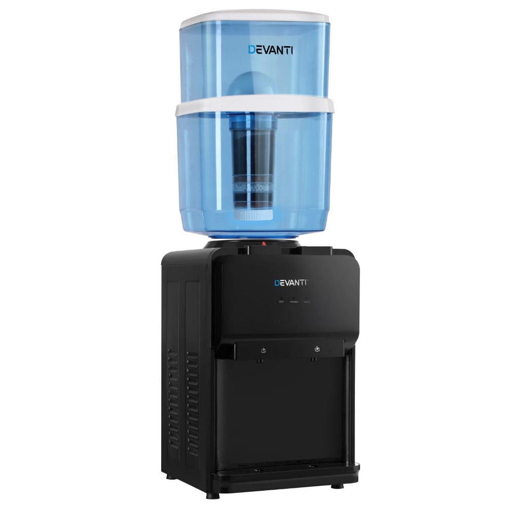 Devanti Water Cooler Dispenser Bench Top 22L Black - SportZone.co.nz