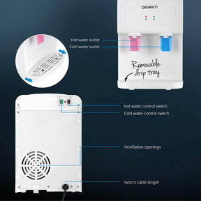 Devanti Water Cooler Dispenser Bench Top White - SportZone.co.nz