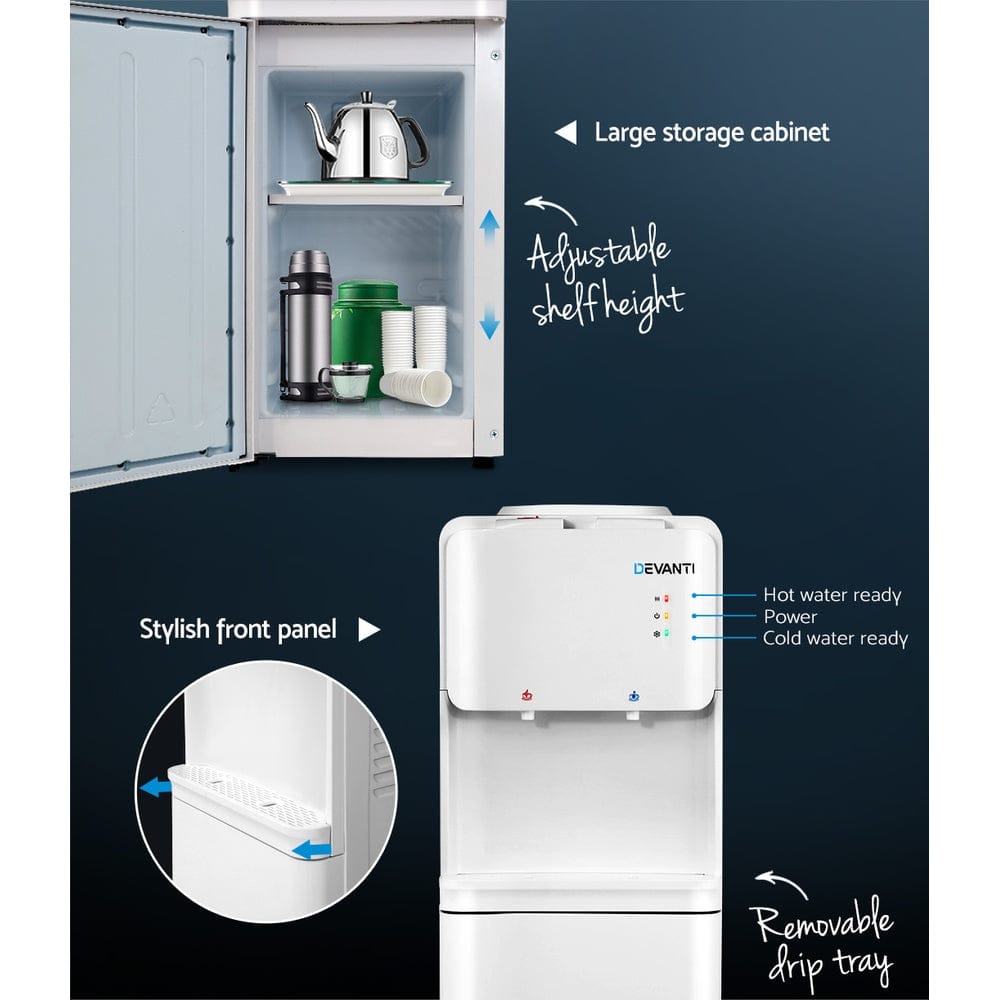 Devanti Water Cooler Dispenser Stand 22L Bottle White - SportZone.co.nz