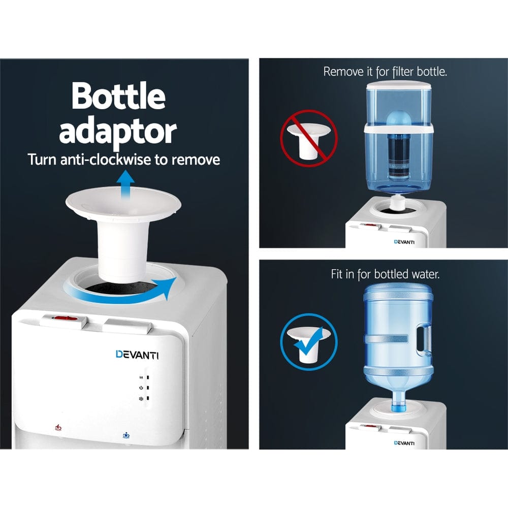 Devanti Water Cooler Dispenser Stand 22L Bottle White - SportZone.co.nz