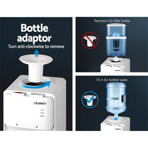 Devanti Water Cooler Dispenser Stand 22L Bottle White - SportZone.co.nz
