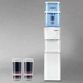 Devanti Water Cooler Dispenser Stand 22L Bottle White w/2 Filter - SportZone.co.nz