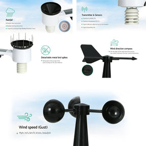 Devanti Weather Station Indoor Outdoor Wireless WiFi Professional Solar Sensor - SportZone.co.nz
