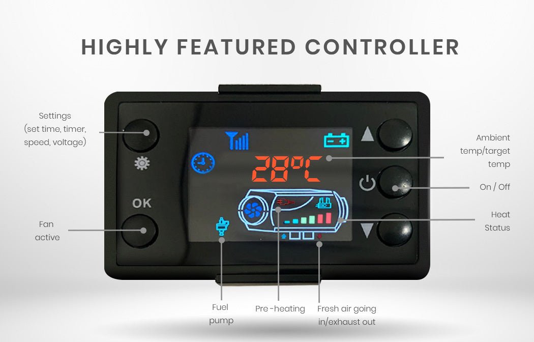 Diesel Air Heater 12V Caravan Air Motorhome 5kW All - in - one Car Camper Parking Trailer Heating - SportZone.co.nz