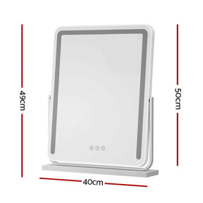 Embellir Makeup Mirror 40x50cm Hollywood Vanity with LED Light Strip Rotation - SportZone.co.nz