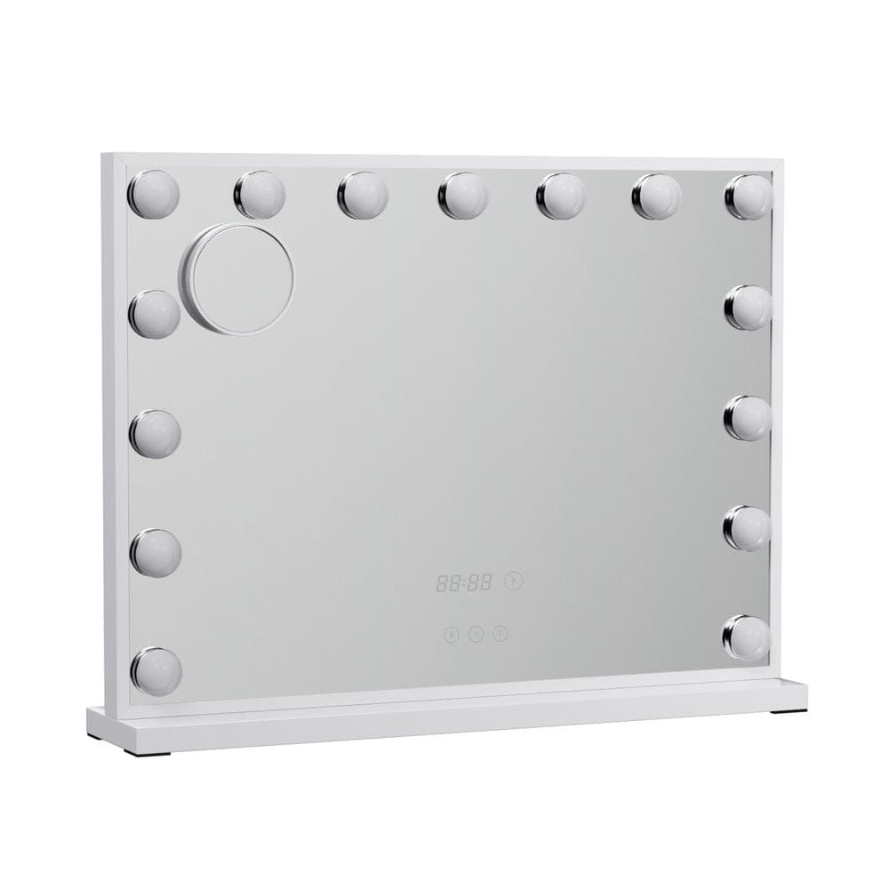 Embellir Makeup Mirror 58x45cm Hollywood Vanity with LED Light Tabletop White - SportZone.co.nz
