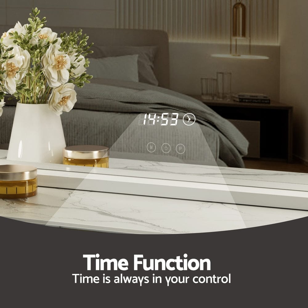 Embellir Makeup Mirror 58x45cm Hollywood Vanity with LED Light Tabletop White - SportZone.co.nz