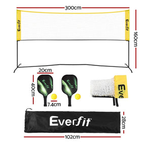 Everfit 10ft Portable Pickle Ball Net Adjustable Multi - Sport for Badminton Tennis Pickleball Volleyball - SportZone.co.nz