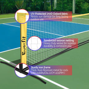 Everfit 10ft Portable Pickle Ball Net Adjustable Multi - Sport for Badminton Tennis Pickleball Volleyball - SportZone.co.nz