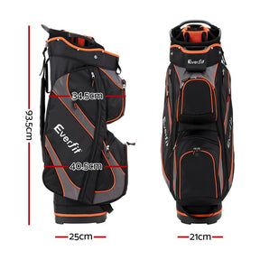 Everfit 14 Ways Dividers Golf Bag Stand Insulated Carry Bag Zippered Rain Cover - SportZone.co.nz