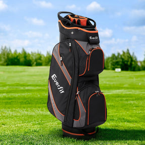 Everfit 14 Ways Dividers Golf Bag Stand Insulated Carry Bag Zippered Rain Cover - SportZone.co.nz