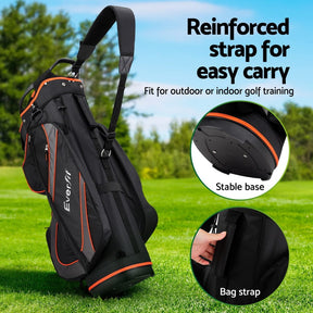 Everfit 14 Ways Dividers Golf Bag Stand Insulated Carry Bag Zippered Rain Cover - SportZone.co.nz