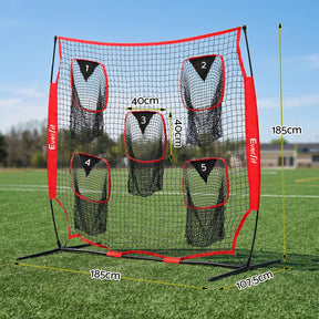 Everfit 1.8m Football Training Net 5 Target Portable Soccer Goal Nets Rebounder - SportZone.co.nz