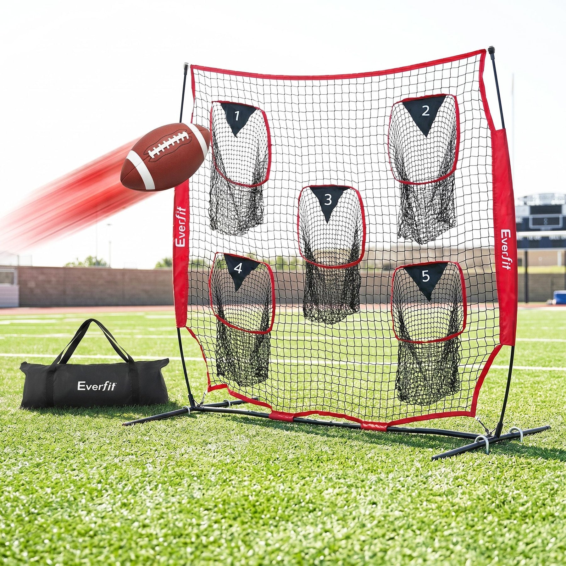 Everfit 1.8m Football Training Net 5 Target Portable Soccer Goal Nets Rebounder - SportZone.co.nz