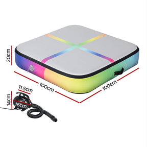 Everfit 1m Air Track Mat Inflatable Gymnastics Tumbling Mat W/ Pump Colourful - SportZone.co.nz
