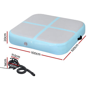 Everfit 1m Air Track Mat Inflatable Gymnastics Tumbling Mat W/ Pump Mint Green - SportZone.co.nz