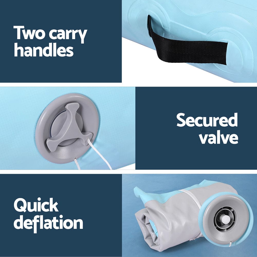 Everfit 1m Air Track Mat Inflatable Gymnastics Tumbling Mat W/ Pump Mint Green - SportZone.co.nz