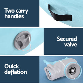 Everfit 1m Air Track Spot Inflatable Gymnastics Tumbling Mat Round W/ Pump Green - SportZone.co.nz