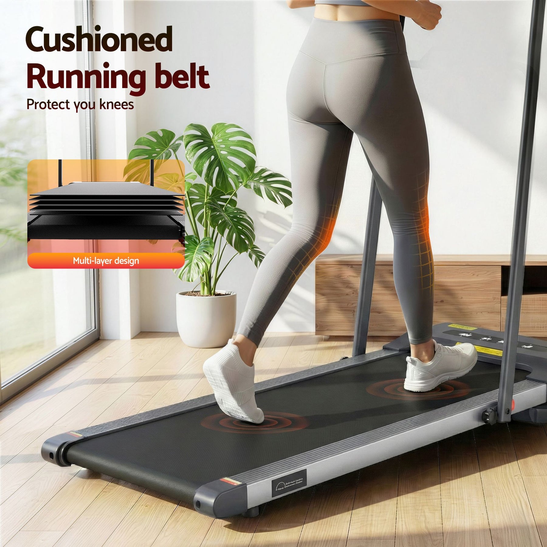 Everfit 2-in-1 Walking Pad Treadmill Under Desk Home Fitness Grey - SportZone.co.nz