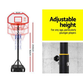 Everfit 2.1M Basketball Hoop Stand System Adjustable Portable Pro Kids White - SportZone.co.nz