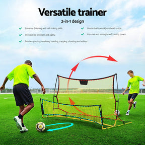 Everfit 2.1m Football Soccer Net Portable Goal Net Rebounder Sports Training Yellow - SportZone.co.nz