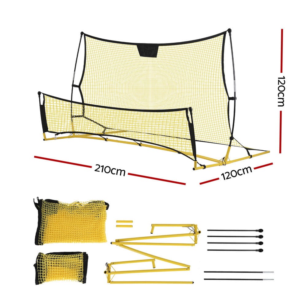 Everfit 2.1m Football Soccer Net Portable Goal Net Rebounder Sports Training Yellow - SportZone.co.nz