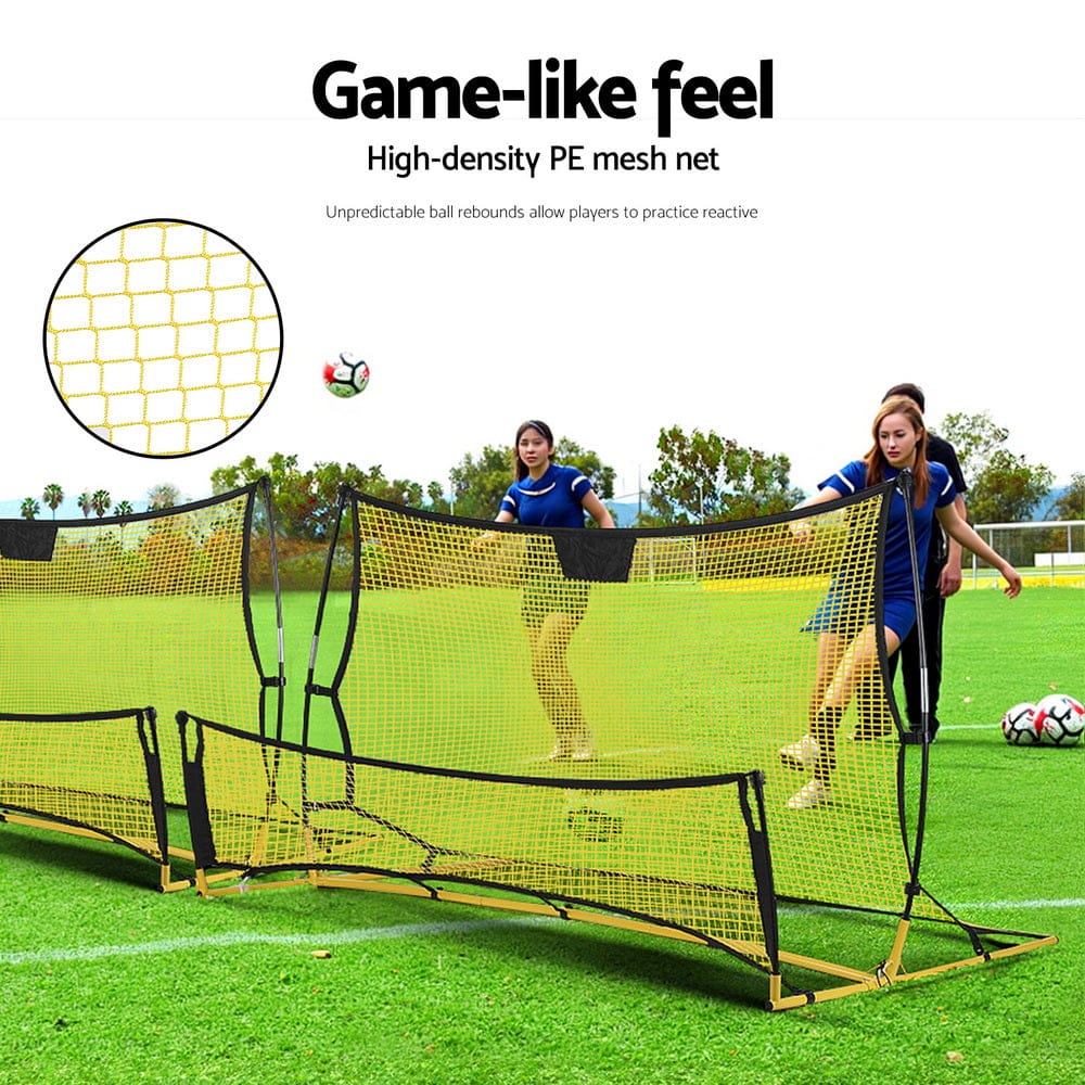 Everfit 2.1m Football Soccer Net Portable Goal Net Rebounder Sports Training Yellow - SportZone.co.nz
