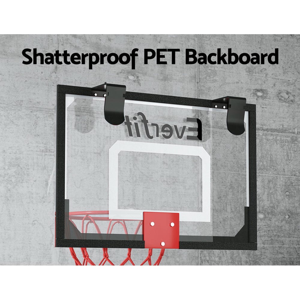 Everfit 23" Mini Basketball Hoop Backboard Door Wall Mounted Sports Kids Black - SportZone.co.nz