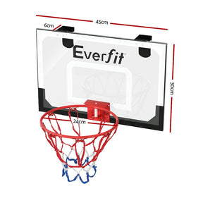 Everfit 23" Mini Basketball Hoop Backboard Door Wall Mounted Sports Kids Black - SportZone.co.nz