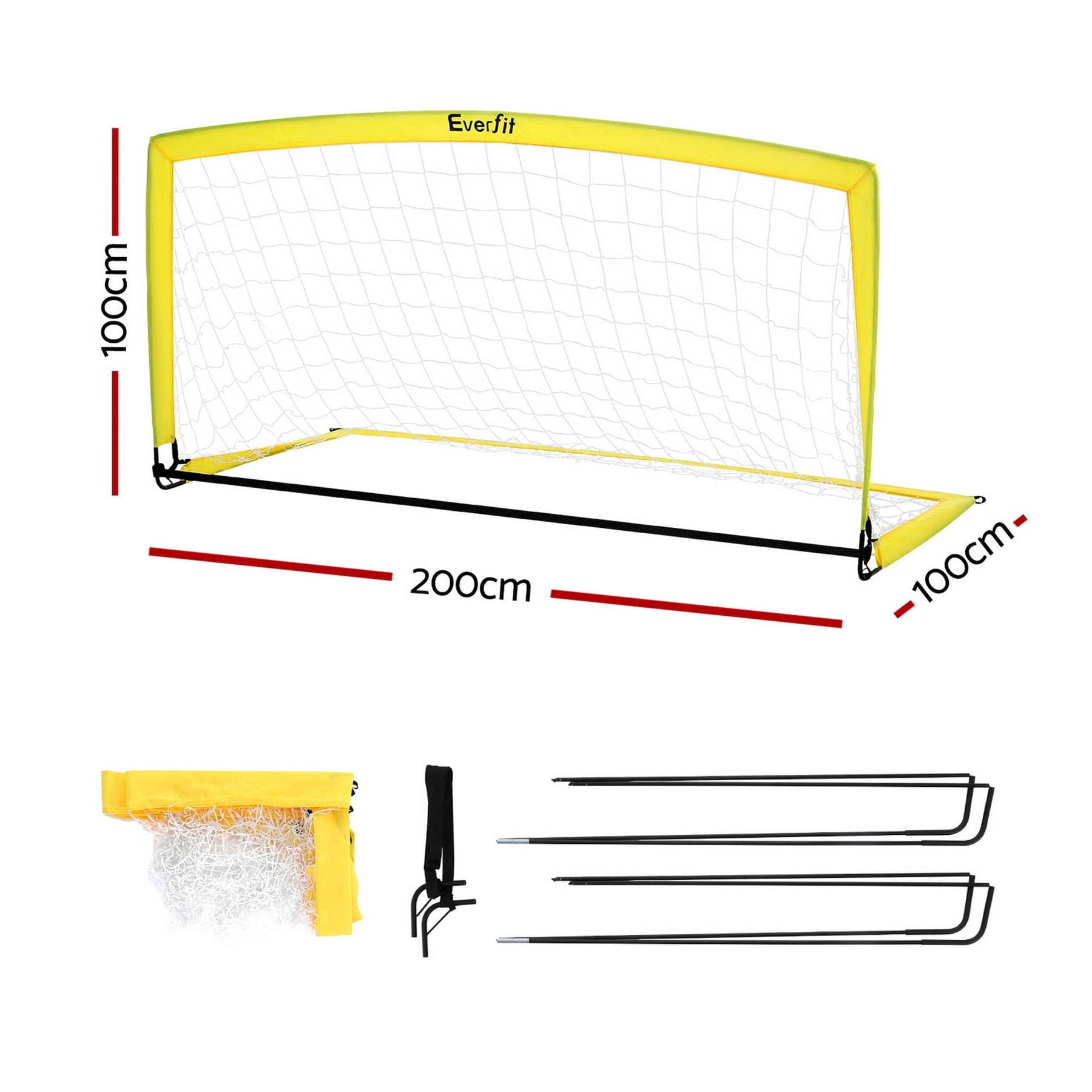 Everfit 2m Football Soccer Net Portable Goal Net Rebounder Sports Training - SportZone.co.nz