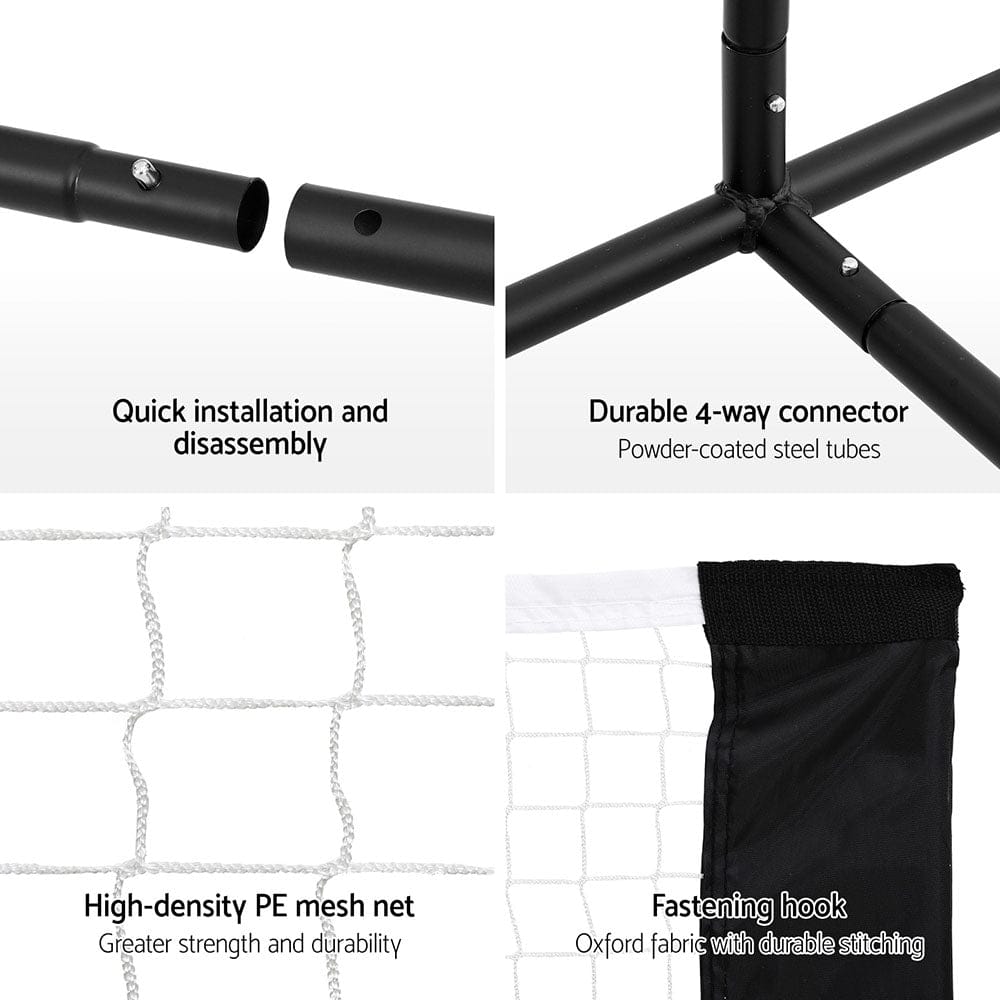 Everfit 3.6M Badminton Tennis Net Portable Volleyball Kit Adjustable Height - SportZone.co.nz