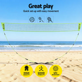 Everfit 3M Badminton Tennis Net Portable Volleyball Kit Yellow - SportZone.co.nz