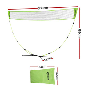 Everfit 3M Badminton Tennis Net Portable Volleyball Kit Yellow - SportZone.co.nz