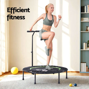 Everfit 40inch Fitness Foldable Trampoline Jumping Rebounder Home Gym Handrail - SportZone.co.nz