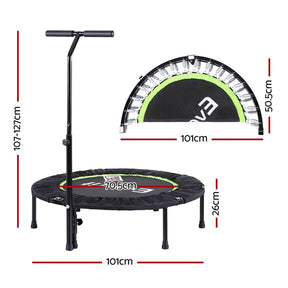 Everfit 40inch Fitness Foldable Trampoline Jumping Rebounder Home Gym Handrail - SportZone.co.nz