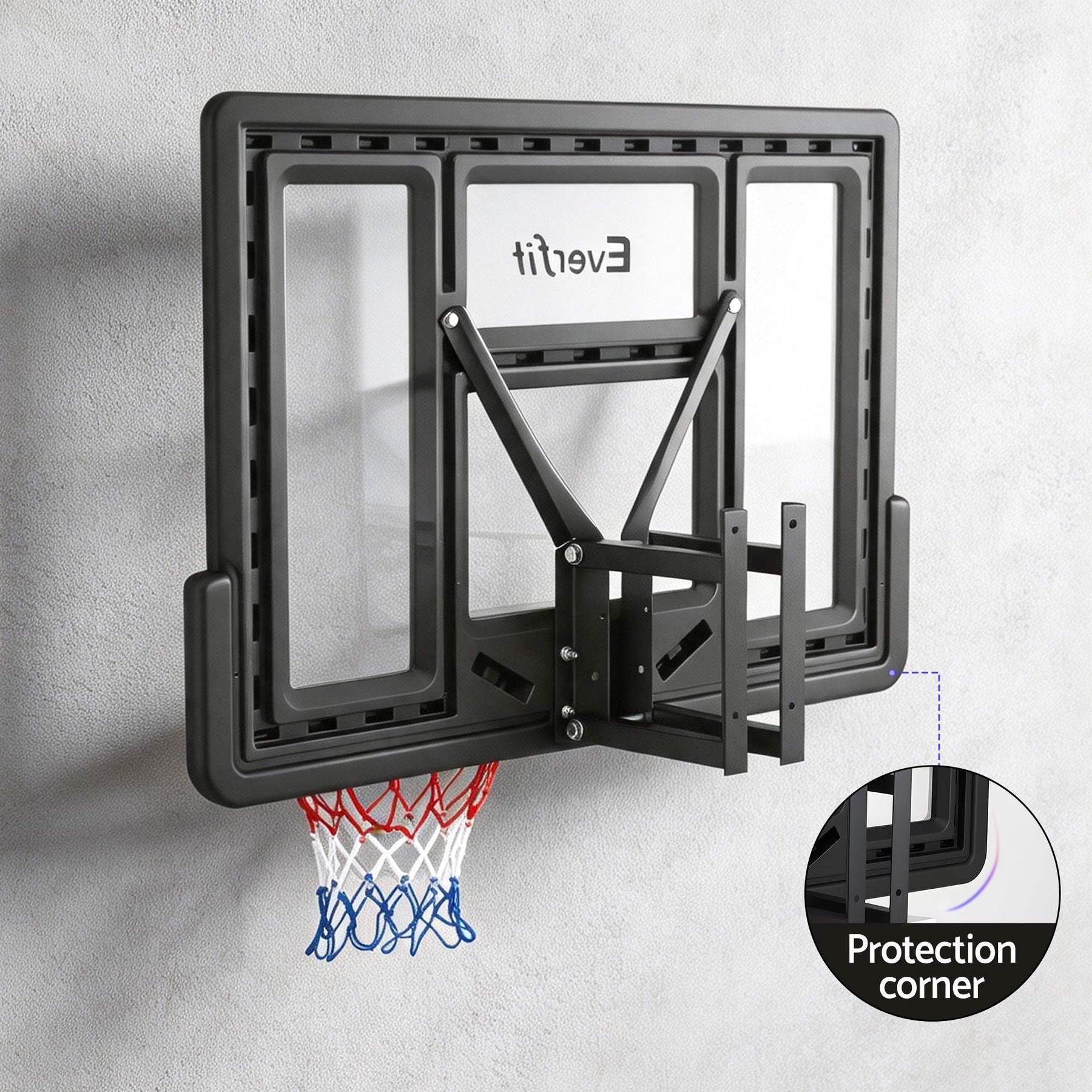 Everfit 43-Inch Wall Mount Kids Basketball Hoop Backboard Indoor Outdoor Sports - SportZone.co.nz