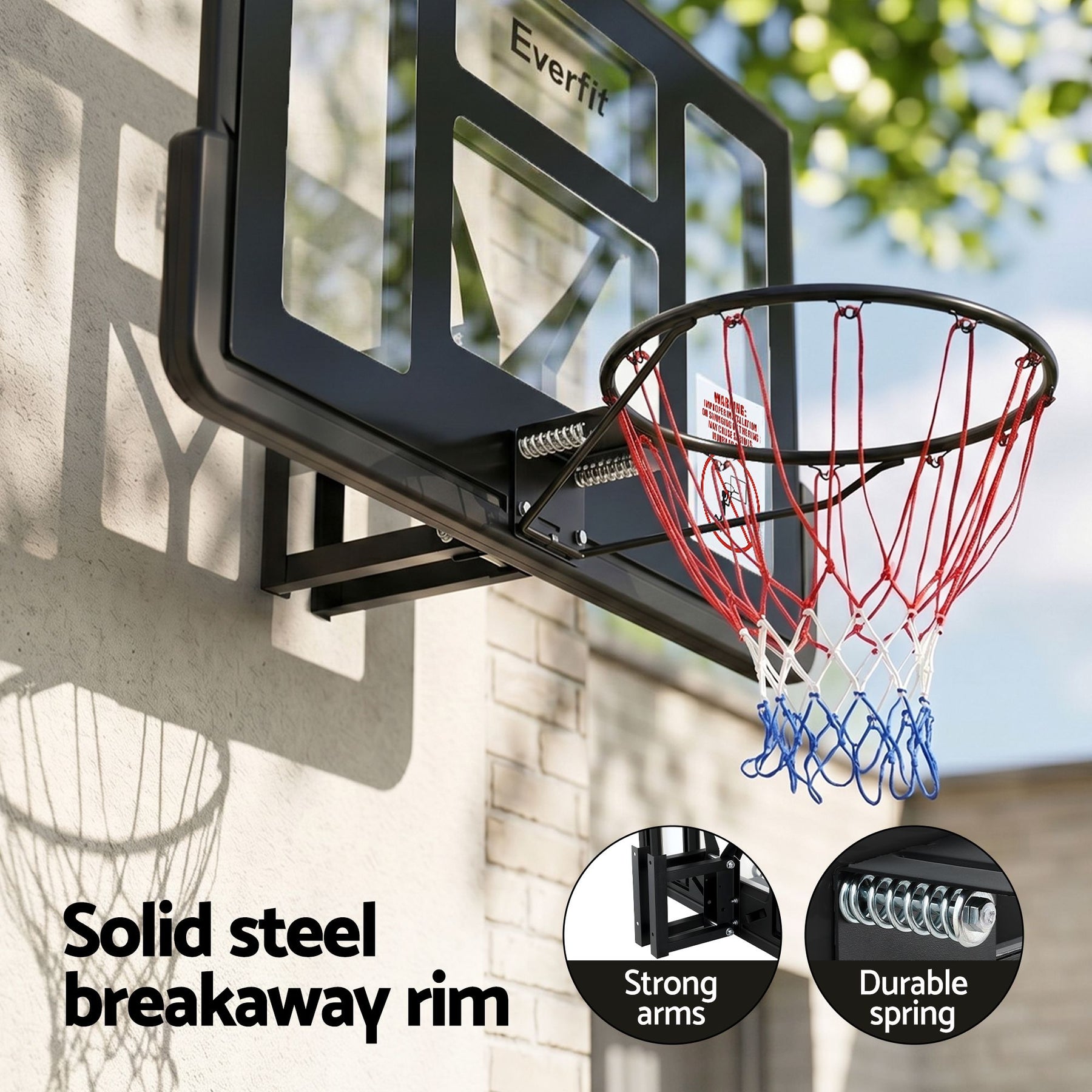 Everfit 43-Inch Wall Mount Kids Basketball Hoop Backboard Indoor Outdoor Sports - SportZone.co.nz
