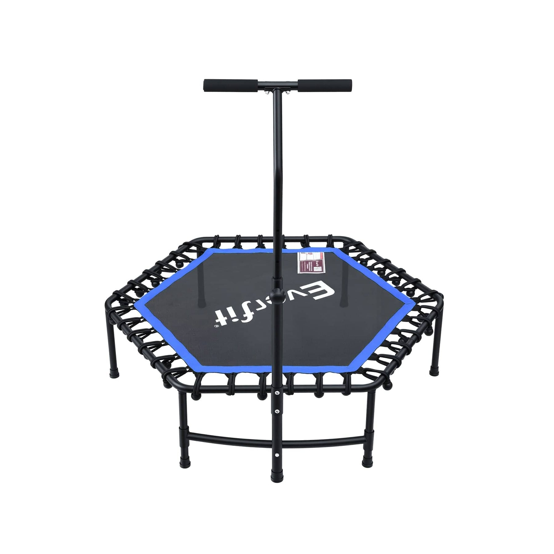 Everfit 48inch Hexagon Fitness Trampoline Rebounder Adjustable Handrail Blue - SportZone.co.nz