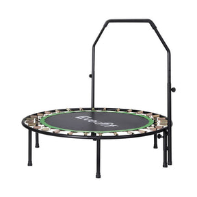Everfit 48inch Round Fitness Trampoline Rebounder Adjustable Handrail Green - SportZone.co.nz