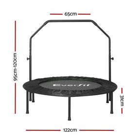 Everfit 48inch Round Fitness Trampoline Rebounder Adjustable Handrail Green - SportZone.co.nz