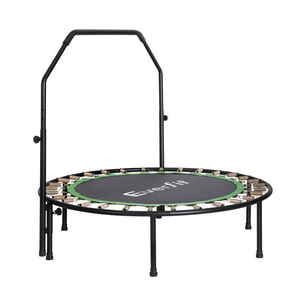 Everfit 48inch Round Fitness Trampoline Rebounder Adjustable Handrail Green - SportZone.co.nz