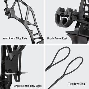 Everfit 55lbs Bow Arrow Set Recurve Takedown Archery Hunting for Beginner Green - SportZone.co.nz