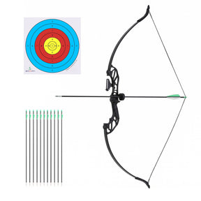 Everfit 55lbs Bow Arrow Set Recurve Takedown Archery Hunting for Beginner Green - SportZone.co.nz