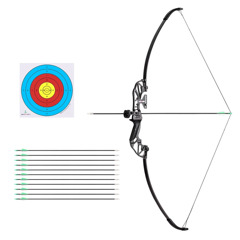 Everfit 55lbs Bow Arrow Set Recurve Takedown Archery Hunting for Beginner Green - SportZone.co.nz