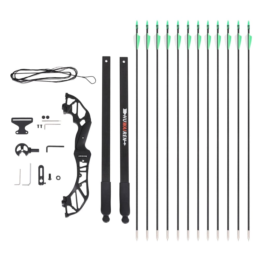 Everfit 55lbs Bow Arrow Set Recurve Takedown Archery Hunting for Beginner Green - SportZone.co.nz