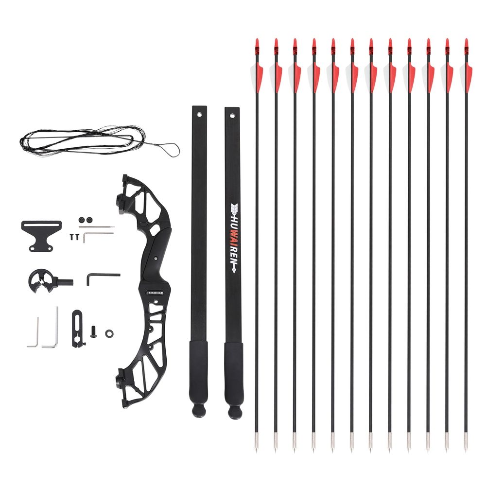 Everfit 55lbs Bow Arrow Set Recurve Takedown Archery Hunting for Beginner Red - SportZone.co.nz