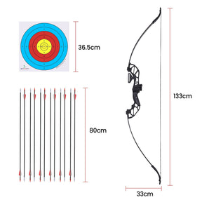 Everfit 55lbs Bow Arrow Set Recurve Takedown Archery Hunting for Beginner Red - SportZone.co.nz