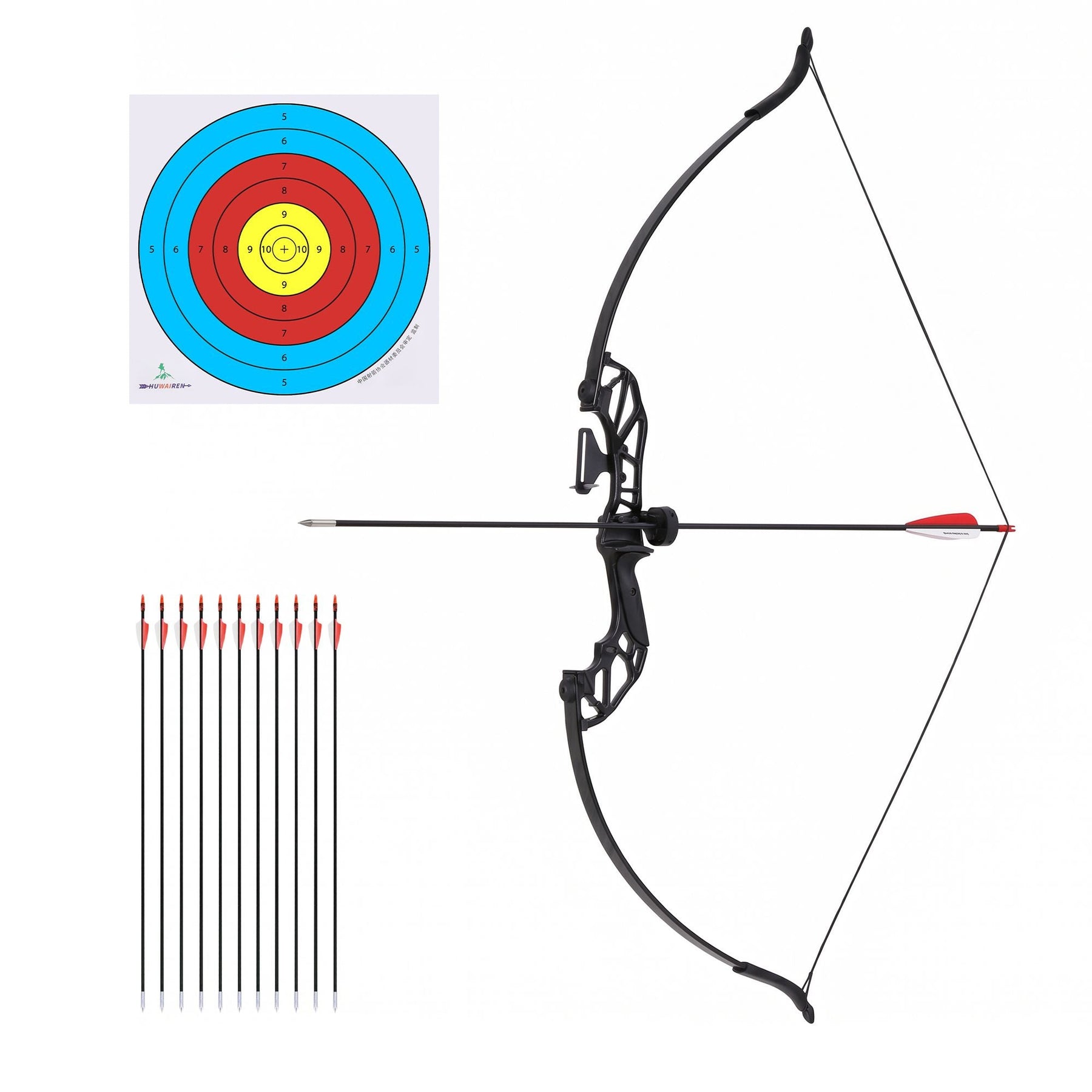 Everfit 55lbs Bow Arrow Set Recurve Takedown Archery Hunting for Beginner Red - SportZone.co.nz